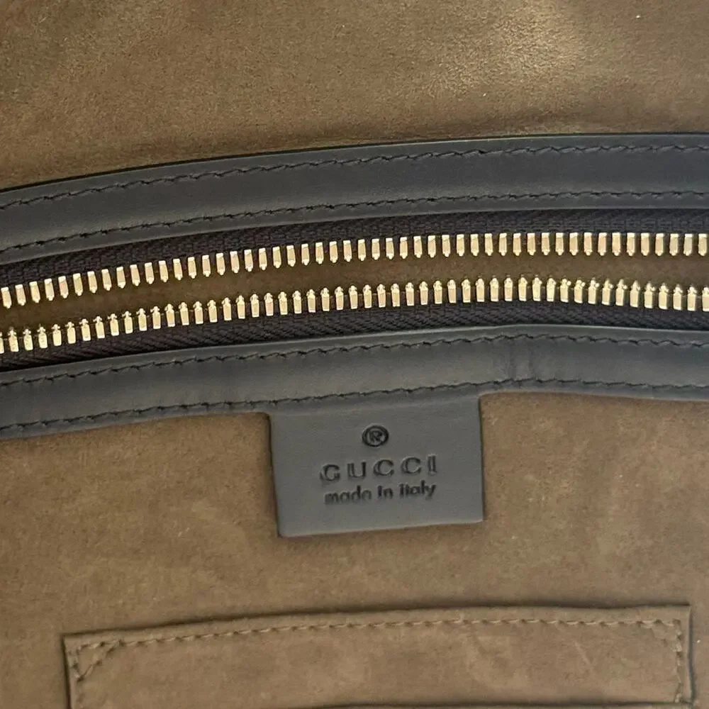 Gucci GG Emblem large briefcase navy blue